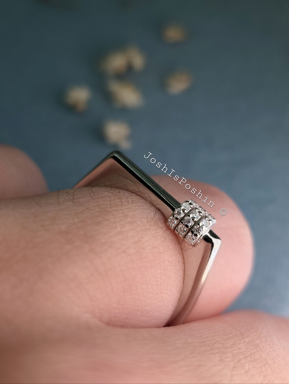 Square-top Moissanite Ring In Sterling Silver